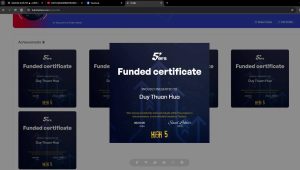 Hình ảnh 5 chứng chỉ pass quỹ chứng minh hiệu quả phương pháp từ khóa học Price Action - Timing - Market đấu giá của Duy Thuan Hua Trading.